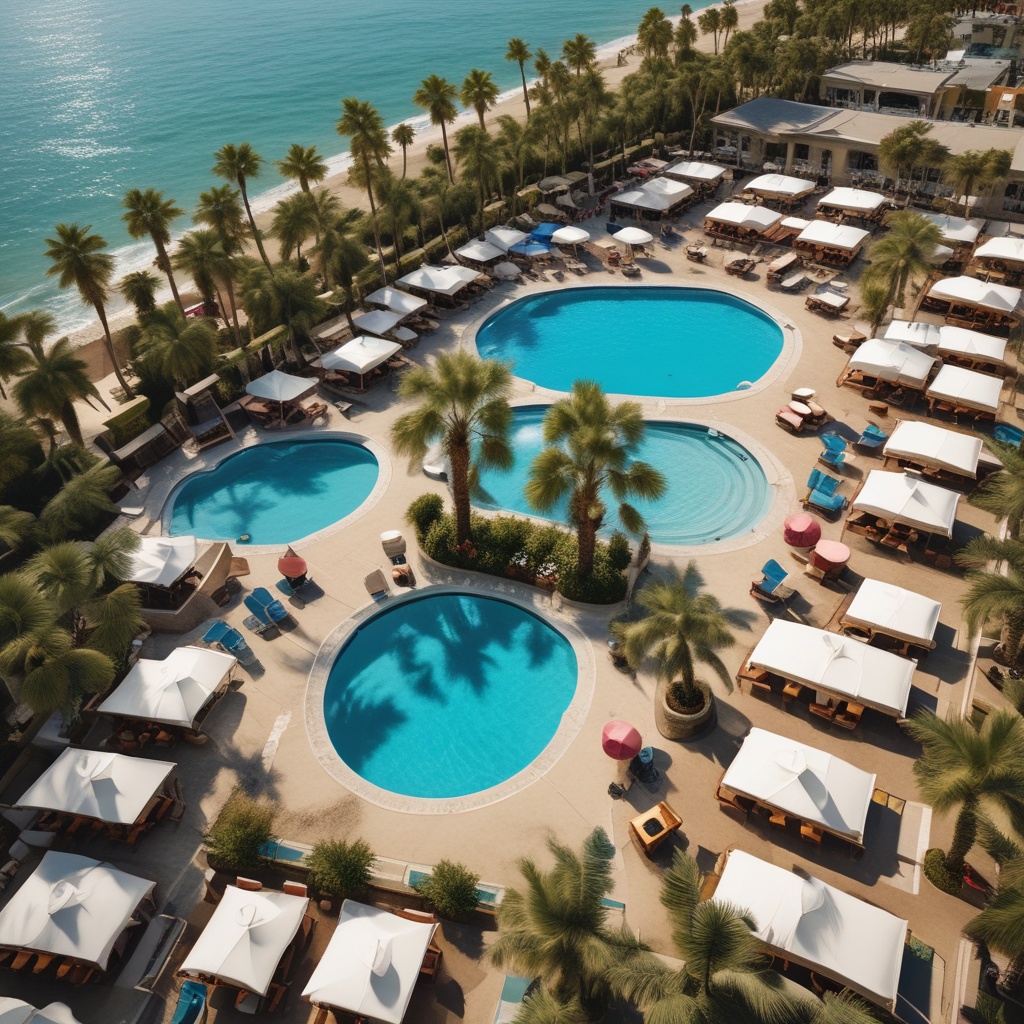 Day club with pool and cabanas